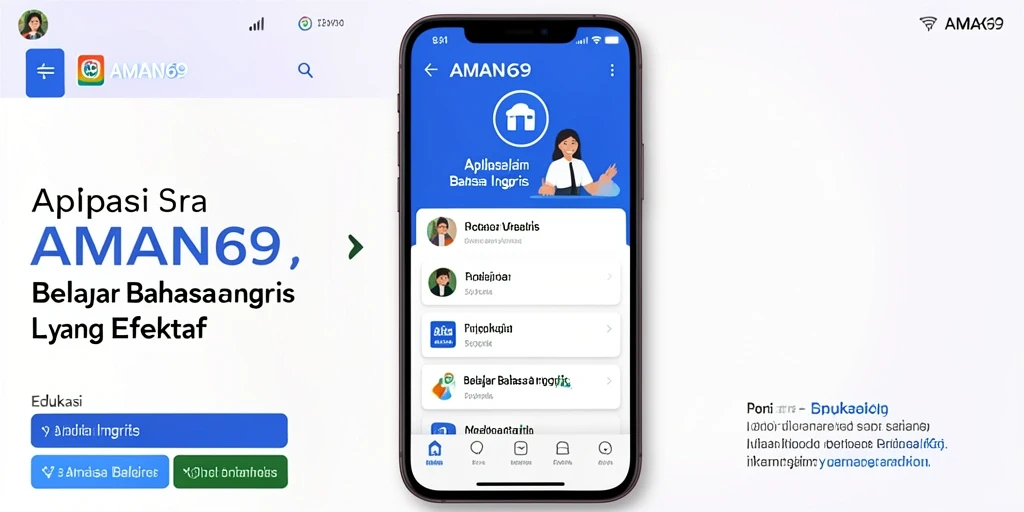 Tampilan antarmuka aplikasi AMAN69 untuk belajar Bahasa Inggris.