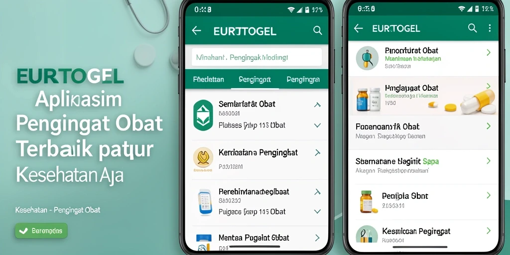 Tampilan aplikasi EUROTOGEL yang memudahkan pengingat obat.