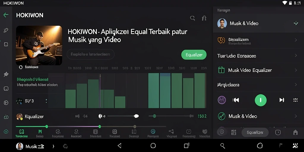Tampilan antarmuka HOKIWON yang menarik untuk aplikasi Equalizer.