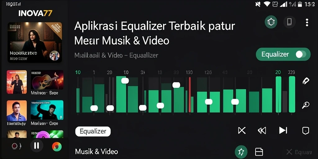 Antarmuka pengguna INOVA77 yang sederhana dan fungsional.