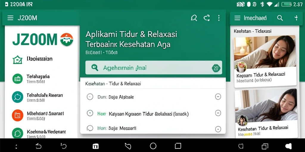 Tampilan antarmuka J200M yang menenangkan untuk pengalaman tidur dan relaksasi.