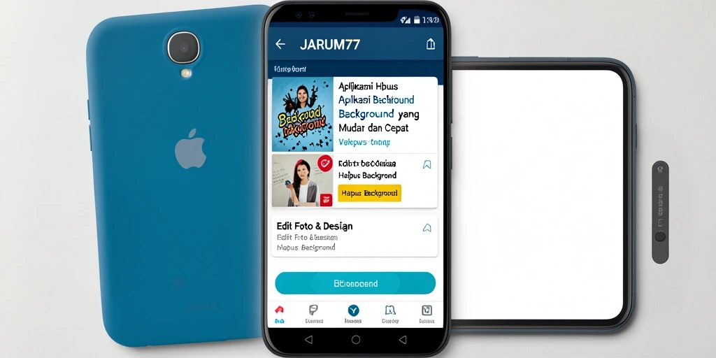 Antarmuka aplikasi JARUM77 untuk menghapus latar belakang gambar.