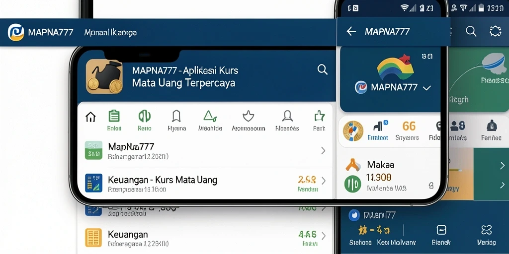Tampilan screenshot aplikasi MAPNA777 yang menampilkan fungsi Kurs Mata Uang.