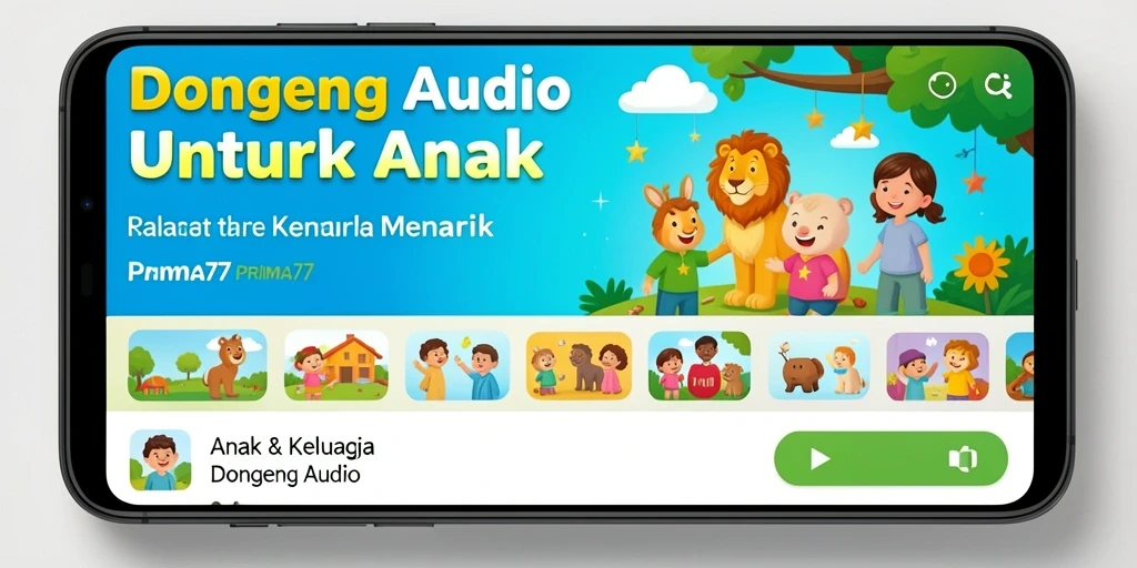 Tampilan antarmuka aplikasi PRIMA77 yang user-friendly dan penuh warna.