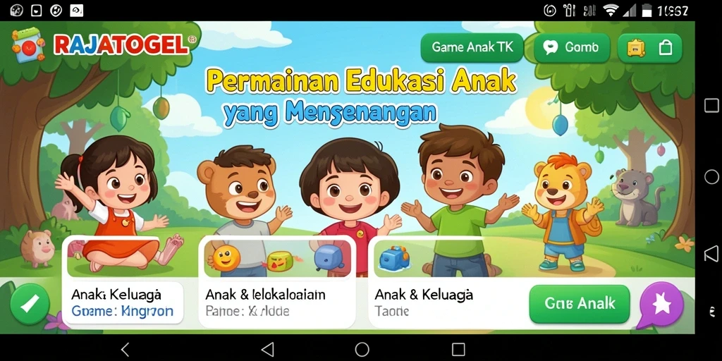 Antarmuka interaktif dan permainan edukasi untuk anak-anak.